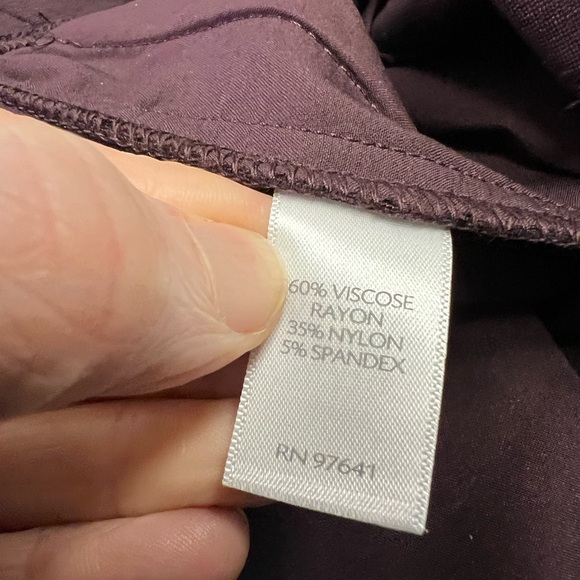 JJill DARK FIG PONTE SLIM LEG pants, misses S, NWT - Picture 7 of 9